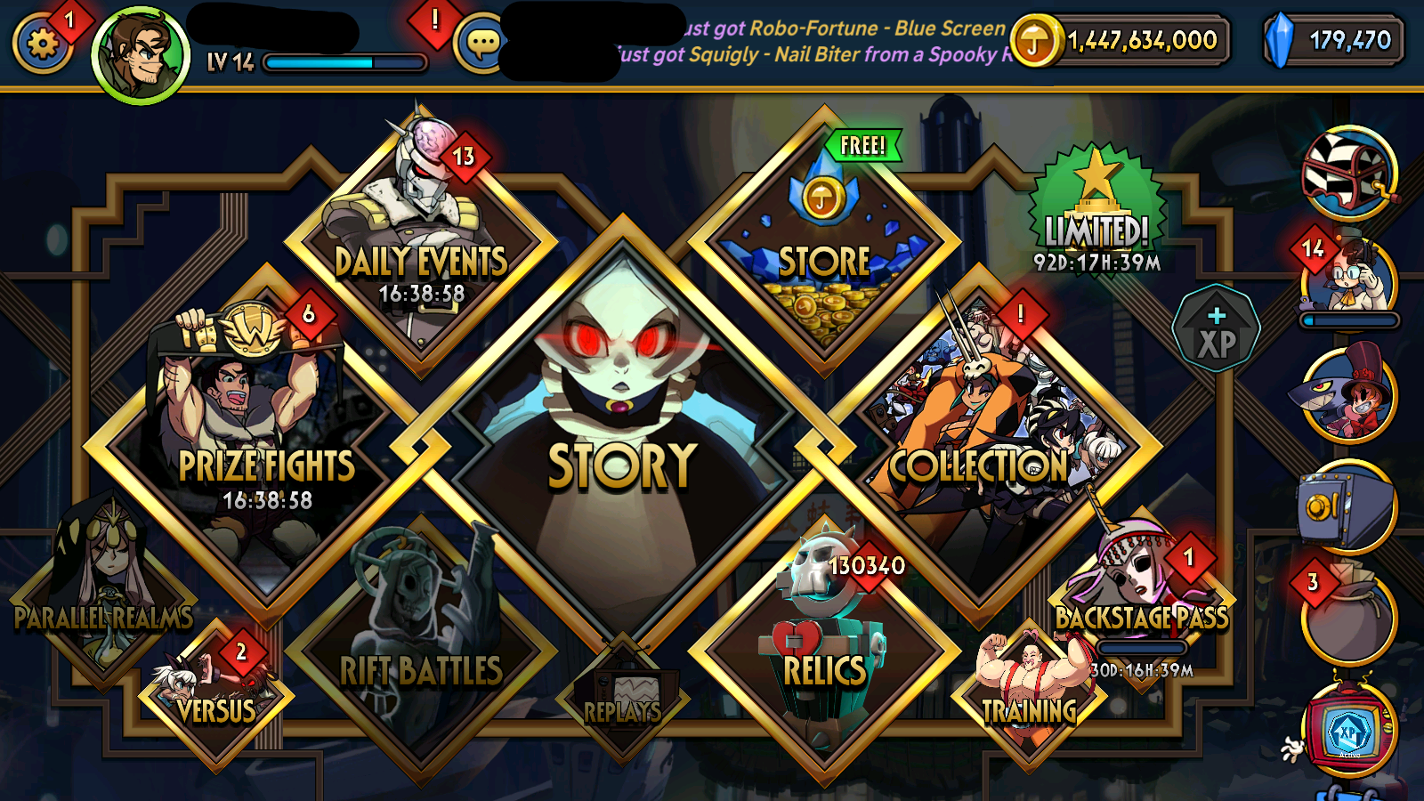 [GLOBAL] [INSTANT] 13000~130000 Relics + Coins | Skullgirls Account (see options)-Mobile Games Starter