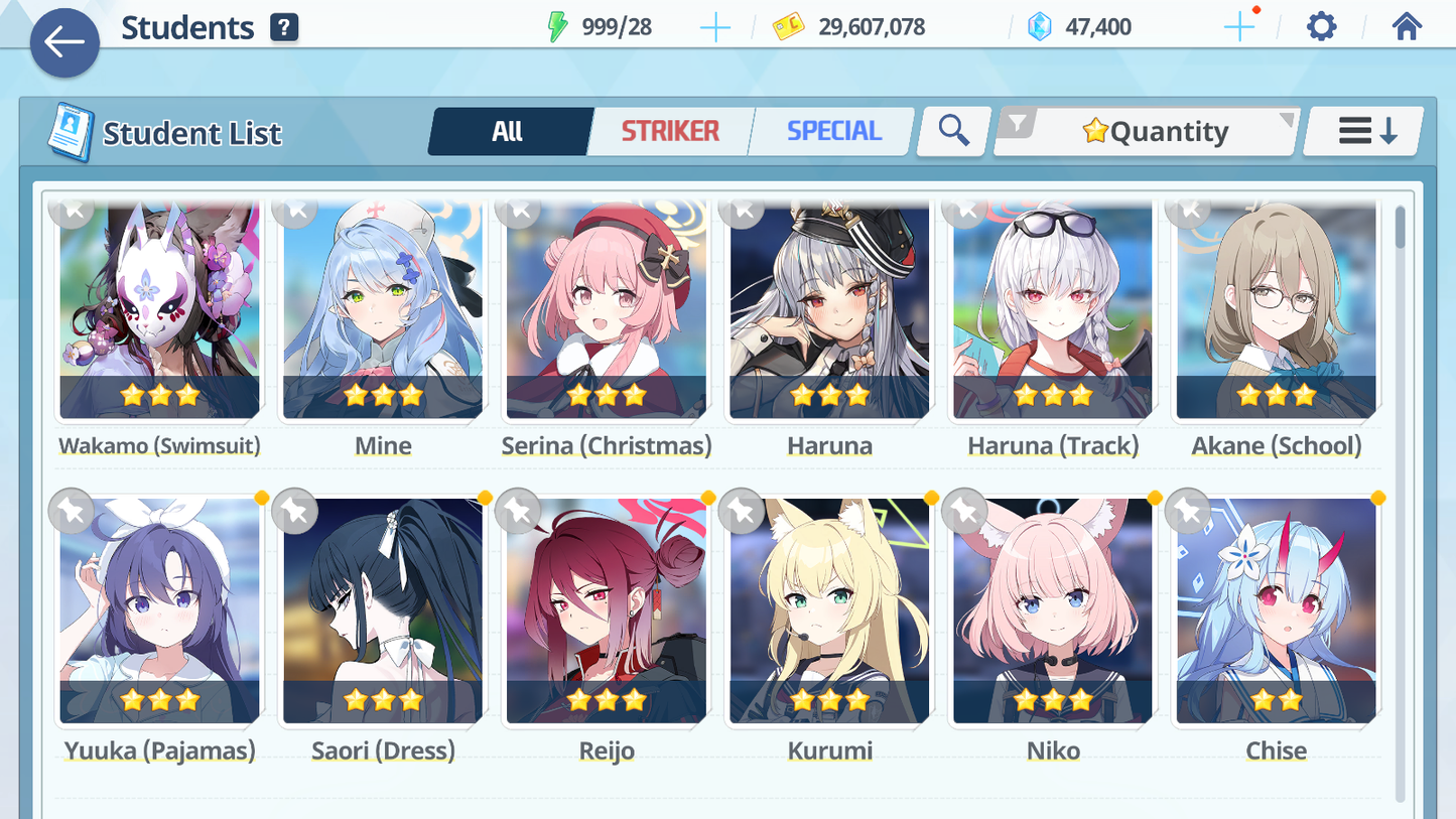 [GLOBAL] [INSTANT] 2 limited Niko + Kurumi + 47000 Pyroxene gems Blue Archive Starter Account-Mobile Games Starter