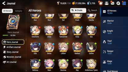 [GLOBAL] [INSTANT] Epic 7 Seven 1ML 2LIM Ambitious Tywin Diene Baiken + ML pulls Mystics + 20 Speed Aged Starter Account-Mobile Games Starter