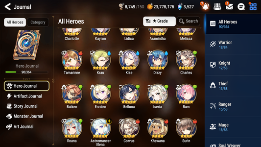 [GLOBAL] [INSTANT] Epic 7 Seven 1ML 2LIM Astromancer Elena Dizzy Baiken + ML pulls Mystics + 20 Speed Aged Starter Account-Mobile Games Starter