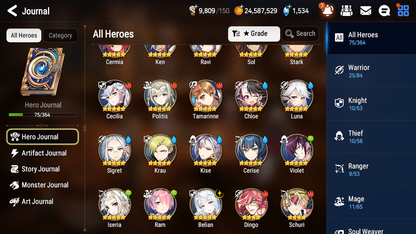 [GLOBAL] [INSTANT] Epic 7 Seven 1ML 2LIM Belian Luna Cerise + ML pulls + 20 Speed Starter Account-Mobile Games Starter