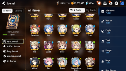 [GLOBAL] [INSTANT] Epic 7 Seven 1ML 2LIM Dragon Bride Senya Diene Rem + ML pulls + 20 Speed Starter Account-Mobile Games Starter