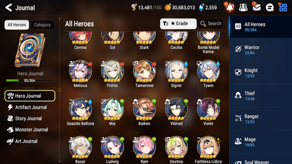 [GLOBAL] [INSTANT] Epic 7 Seven 1ML 2LIM Faithless Lidica Seaside Bellona Baiken + ML Mystics pulls + 20 Speed Aged Starter Account-Mobile Games Starter