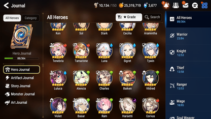 [GLOBAL] [INSTANT] Epic 7 Seven 1ML 2LIM Harsetti Luna + ML pulls Mystics + 20 Speed Aged Starter Account-Mobile Games Starter