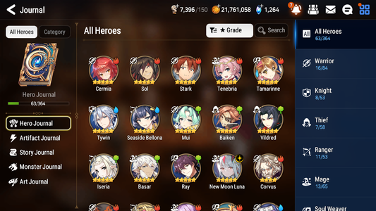 [GLOBAL] [INSTANT] Epic 7 Seven 1ML 2LIM New Moon Luna Seaside Bellona Baiken + ML Mystics pulls + 20 Speed Aged Starter Account-Mobile Games Starter