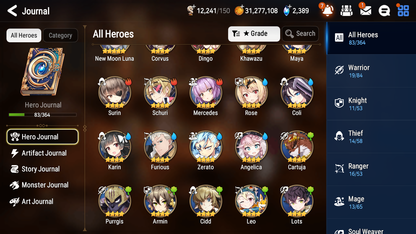 [GLOBAL] [INSTANT] Epic 7 Seven 1ML 2LIM New Moon Luna Seaside Bellona Luna double + ML Mystics pulls + 20 Speed Aged Starter Account-Mobile Games Starter