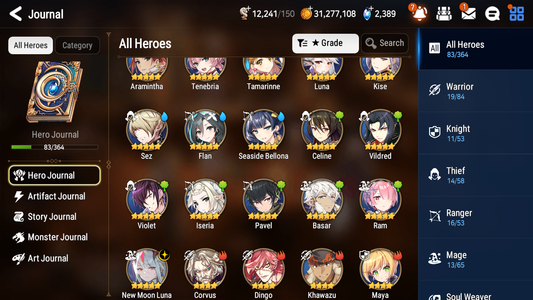 [GLOBAL] [INSTANT] Epic 7 Seven 1ML 2LIM New Moon Luna Seaside Bellona Luna double + ML Mystics pulls + 20 Speed Aged Starter Account-Mobile Games Starter