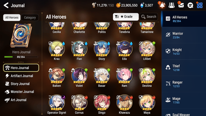 [GLOBAL] [INSTANT] Epic 7 Seven 1ML 2LIM Operator Sigret Dizzy Baiken + ML pulls Mystics + 20 Speed Aged Starter Account-Mobile Games Starter