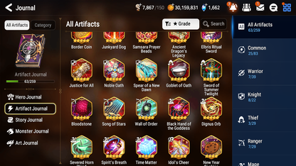 [GLOBAL] [INSTANT] Epic 7 Seven 1ML 2LIM Silver Blade Aramintha Diene Luna + ML Mystics pulls + 20 Speed Aged Starter Account-Mobile Games Starter