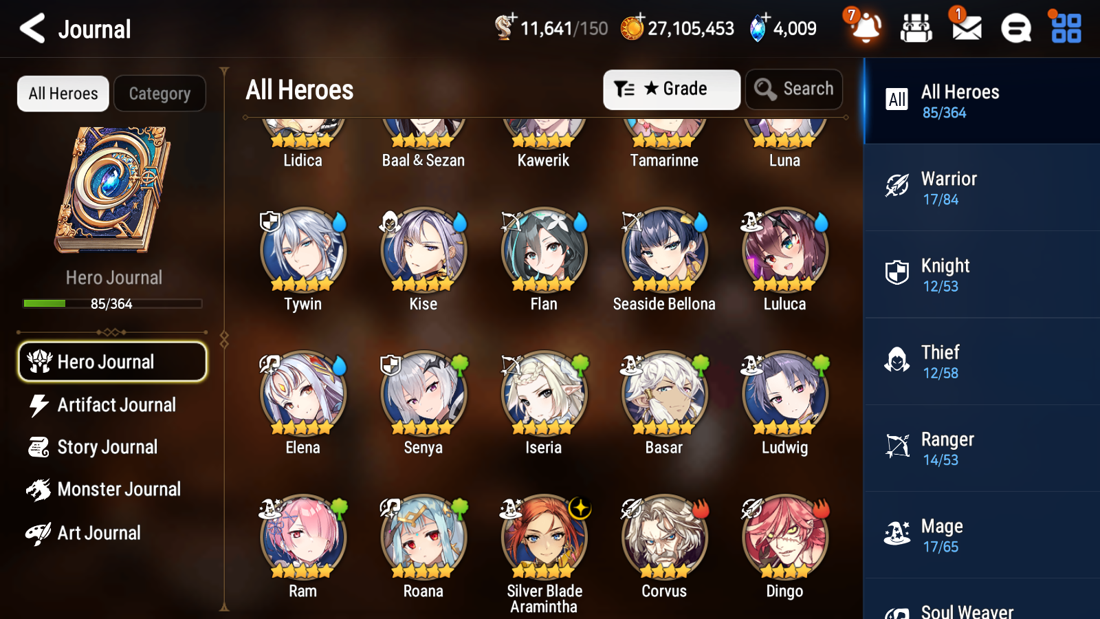 [GLOBAL] [INSTANT] Epic 7 Seven 1ML 2LIM Silver Blade Aramintha Seaside Bellona Luna + ML pulls Mystics + 20 Speed Aged Starter Account-Mobile Games Starter