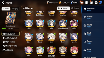 [GLOBAL] [INSTANT] Epic 7 Seven 1ML 2LIM Silver Blade Aramintha Seaside Bellona Luna + ML pulls Mystics + 20 Speed Aged Starter Account-Mobile Games Starter