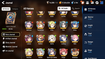[GLOBAL] [INSTANT] Epic 7 Seven 1ML 2LIM Spirit Eye Celine Dizzy Baiken + ML pulls Mystics + 20 Speed Aged Starter Account-Mobile Games Starter