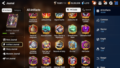 [GLOBAL] [INSTANT] Epic 7 Seven 1ML 3LIM Arbiter Vildred Fairytale Tenebria Dizzy Baiken + ML pulls Mystics + 20 Speed Aged Starter Account-Mobile Games Starter