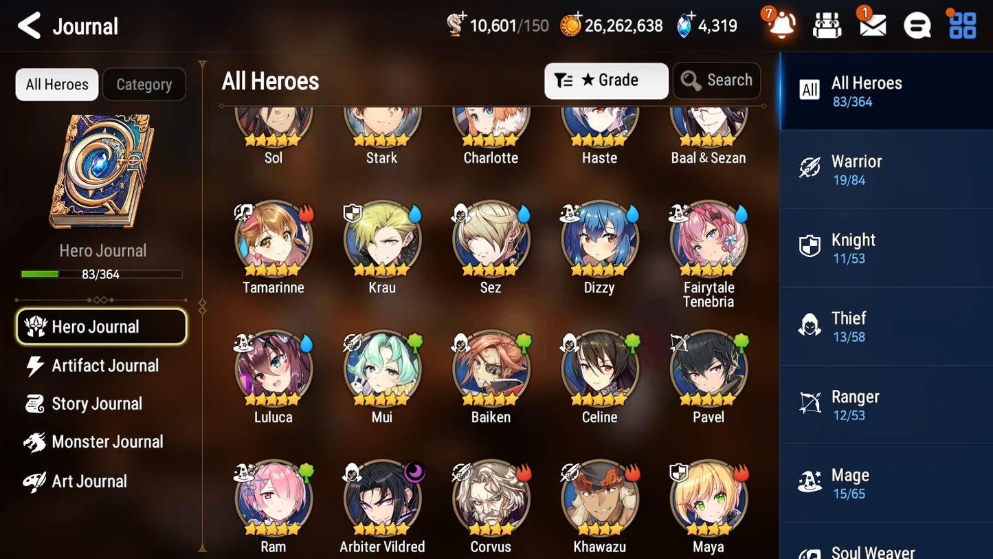 [GLOBAL] [INSTANT] Epic 7 Seven 1ML 3LIM Arbiter Vildred Fairytale Tenebria Dizzy Baiken + ML pulls Mystics + 20 Speed Aged Starter Account-Mobile Games Starter