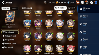 [GLOBAL] [INSTANT] Epic 7 Seven 1ML 3LIM Conqueror Lilias Dizzy Luna Diene+ ML pulls Mystics+20 Speed Starter Account-Mobile Games Starter