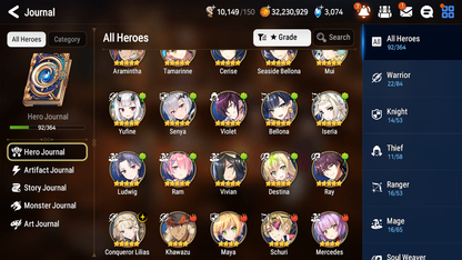 [GLOBAL] [INSTANT] Epic 7 Seven 1ML 3LIM Conqueror Lilias Seaside Bellona Cerise Holiday Yufine + ML Mystics pulls + 20 Speed Aged Starter Account-Mobile Games Starter