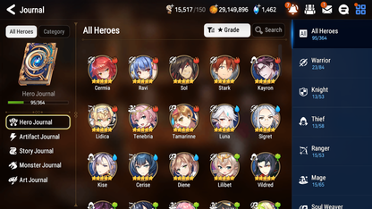 [GLOBAL] [INSTANT] Epic 7 Seven 1ML 3LIM Designer Lilibet Diene Cerise Luna + ML Mystics pulls + 20 Speed Aged Starter Account-Mobile Games Starter