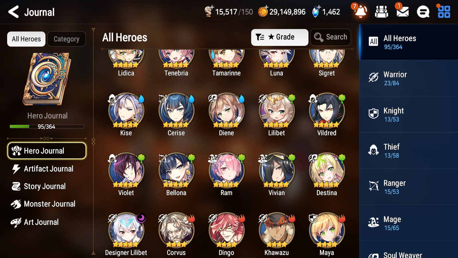 [GLOBAL] [INSTANT] Epic 7 Seven 1ML 3LIM Designer Lilibet Diene Cerise Luna + ML Mystics pulls + 20 Speed Aged Starter Account-Mobile Games Starter
