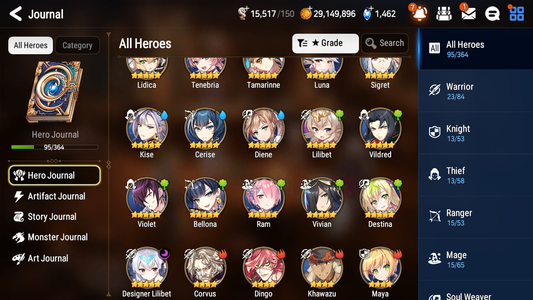 [GLOBAL] [INSTANT] Epic 7 Seven 1ML 3LIM Designer Lilibet Diene Cerise Luna + ML Mystics pulls + 20 Speed Aged Starter Account-Mobile Games Starter