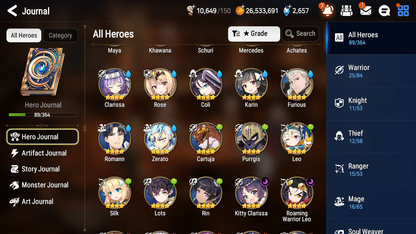 [GLOBAL] [INSTANT] Epic 7 Seven 1ML 3LIM Empyrean Ilynav Seaside Bellona Dizzy Baiken + ML pulls Mystics + 20 Speed Aged Starter Account-Mobile Games Starter