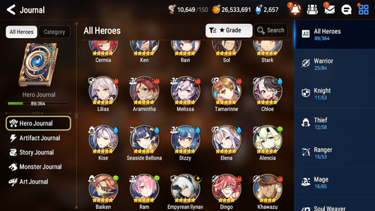 [GLOBAL] [INSTANT] Epic 7 Seven 1ML 3LIM Empyrean Ilynav Seaside Bellona Dizzy Baiken + ML pulls Mystics + 20 Speed Aged Starter Account-Mobile Games Starter