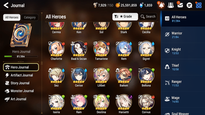 [GLOBAL] [INSTANT] Epic 7 Seven 1ML 3LIM Harsetti Rem Cerise Baiken + ML pulls + 20 Speed Starter Account-Mobile Games Starter