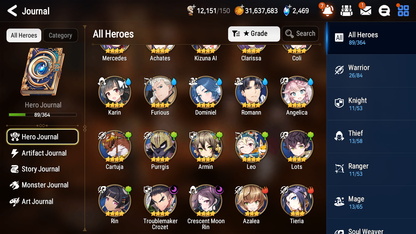 [GLOBAL] [INSTANT] Epic 7 Seven 1ML 3LIM Lone Crescent Bellona Holiday Yufine Luna Diene + ML Mystics pulls + 20 Speed Aged Starter Account-Mobile Games Starter