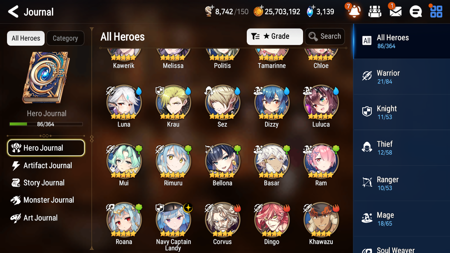 [GLOBAL] [INSTANT] Epic 7 Seven 1ML 3LIM Navy Captain Landy Rimuru Luna Dizzy + ML Mystics pulls + 20 Speed Aged Starter Account-Mobile Games Starter