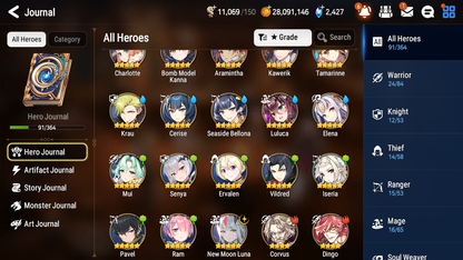 [GLOBAL] [INSTANT] Epic 7 Seven 1ML 3LIM New Moon Luna Holiday Yufine Seaside Bellona Cerise + ML Mystics pulls + 20 Speed Aged Starter Account-Mobile Games Starter