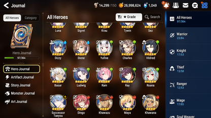 [GLOBAL] [INSTANT] Epic 7 Seven 1ML 3LIM Successor Taeyou Dizzy DIene Luna+ ML pulls Mystics+20 Speed Starter Account-Mobile Games Starter