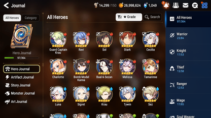 [GLOBAL] [INSTANT] Epic 7 Seven 1ML 3LIM Successor Taeyou Dizzy DIene Luna+ ML pulls Mystics+20 Speed Starter Account-Mobile Games Starter