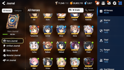 [GLOBAL] [INSTANT] Epic 7 Seven 1ML 4LIM Dark Corvus Dizzy Baiken Diene Cerise + ML pulls Mystics+20 Speed Starter Account-Mobile Games Starter