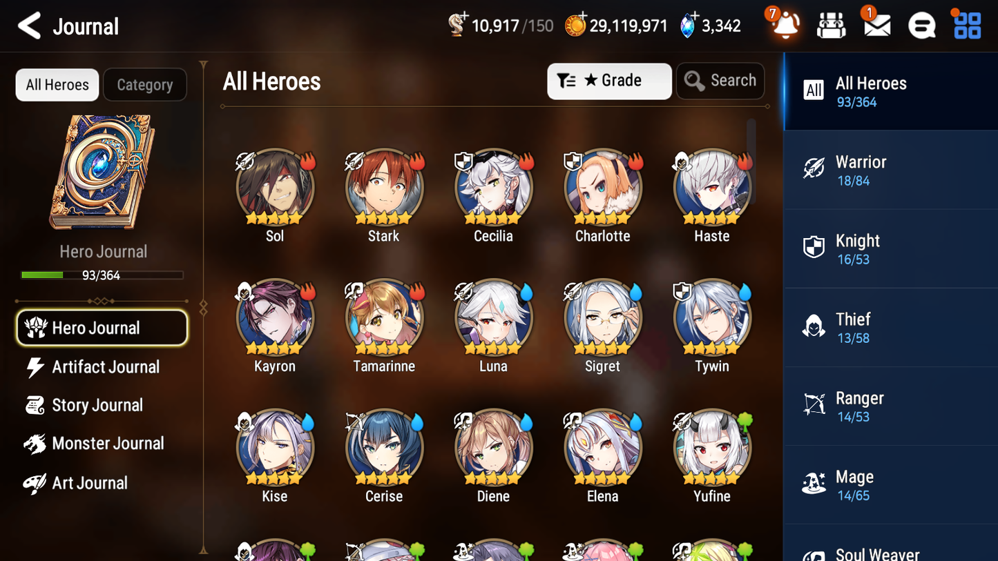 [GLOBAL] [INSTANT] Epic 7 Seven 1ML 4LIM Judge Kise Landy Cerise Diene Luna + ML Mystics pulls + 20 Speed Aged Starter Account-Mobile Games Starter