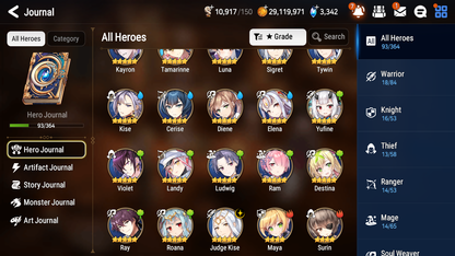 [GLOBAL] [INSTANT] Epic 7 Seven 1ML 4LIM Judge Kise Landy Cerise Diene Luna + ML Mystics pulls + 20 Speed Aged Starter Account-Mobile Games Starter