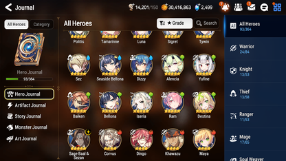 [GLOBAL] [INSTANT] Epic 7 Seven 1ML 4LIM Sage Baal Luna Seaside Bellona Dizzy Baiken + ML pulls Mystics + 20 Speed Aged Starter Account-Mobile Games Starter