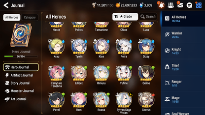 [GLOBAL] [INSTANT] Epic 7 Seven 1ML 4LIM Sylvan Sage Vivian Luna Dizzy Fairytale Tenebria Rimuru + ML pulls Mystics + 20 Speed Aged Starter Account-Mobile Games Starter