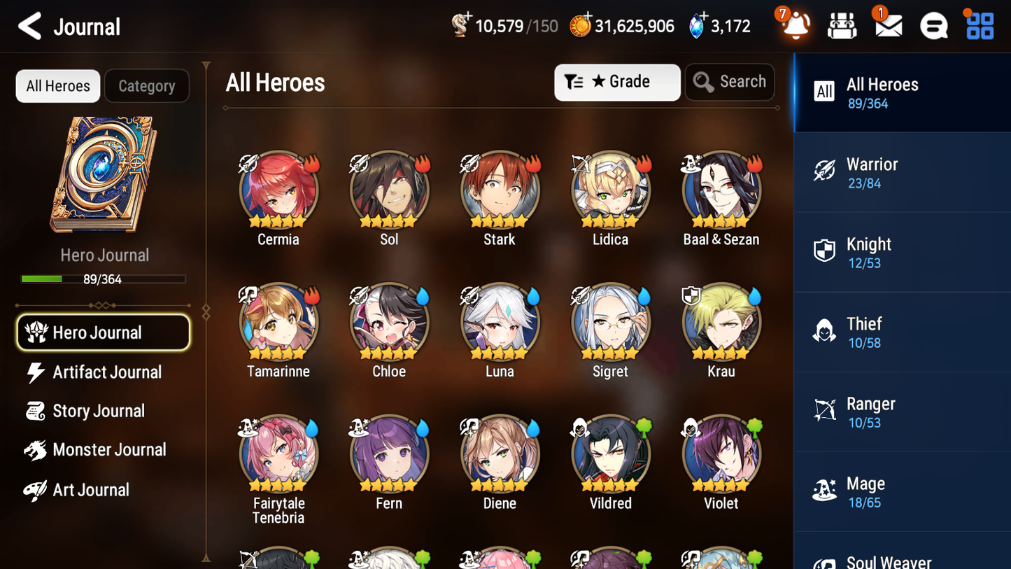 [GLOBAL] [INSTANT] Epic 7 Seven 1ML 4LIM Zio Fern Diene Fairytale Tenebria Luna + ML Mystics pulls + 20 Speed Aged Starter Account-Mobile Games Starter