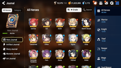 [GLOBAL] [INSTANT] Epic 7 Seven 1ML 4LIM Zio Fern Diene Fairytale Tenebria Luna + ML Mystics pulls + 20 Speed Aged Starter Account-Mobile Games Starter