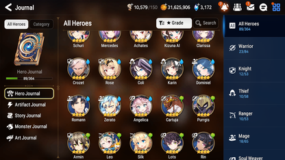 [GLOBAL] [INSTANT] Epic 7 Seven 1ML 4LIM Zio Fern Diene Fairytale Tenebria Luna + ML Mystics pulls + 20 Speed Aged Starter Account-Mobile Games Starter