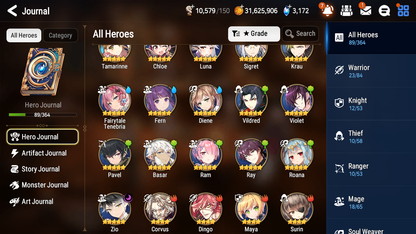 [GLOBAL] [INSTANT] Epic 7 Seven 1ML 4LIM Zio Fern Diene Fairytale Tenebria Luna + ML Mystics pulls + 20 Speed Aged Starter Account-Mobile Games Starter