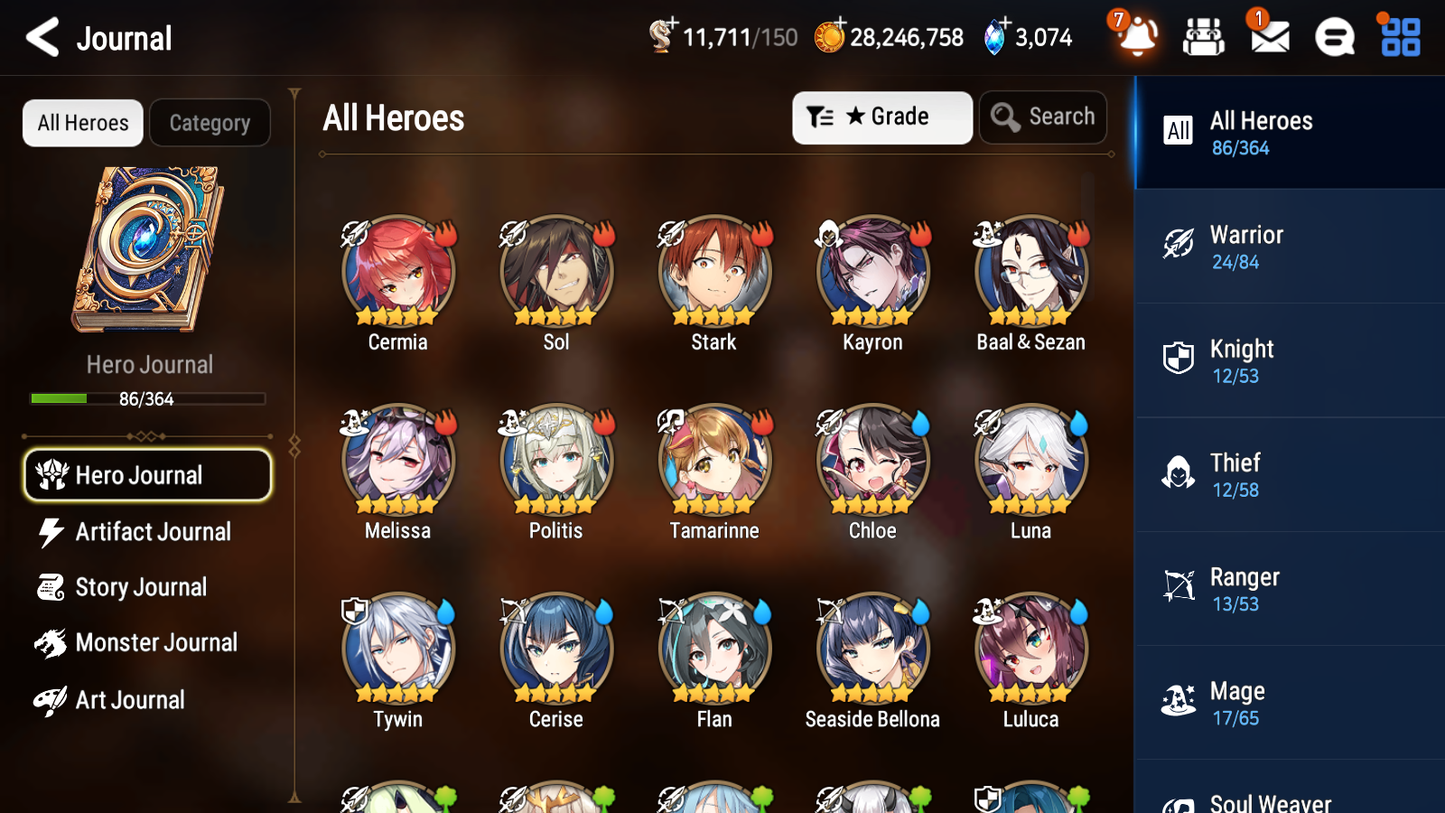 [GLOBAL] [INSTANT] Epic 7 Seven 1ML 5LIM Little Queen Charlotte Rimuru Baiken Seaside Bellona Cerise Luna + ML Mystics pulls + 20 Speed Aged Starter Account-Mobile Games Starter
