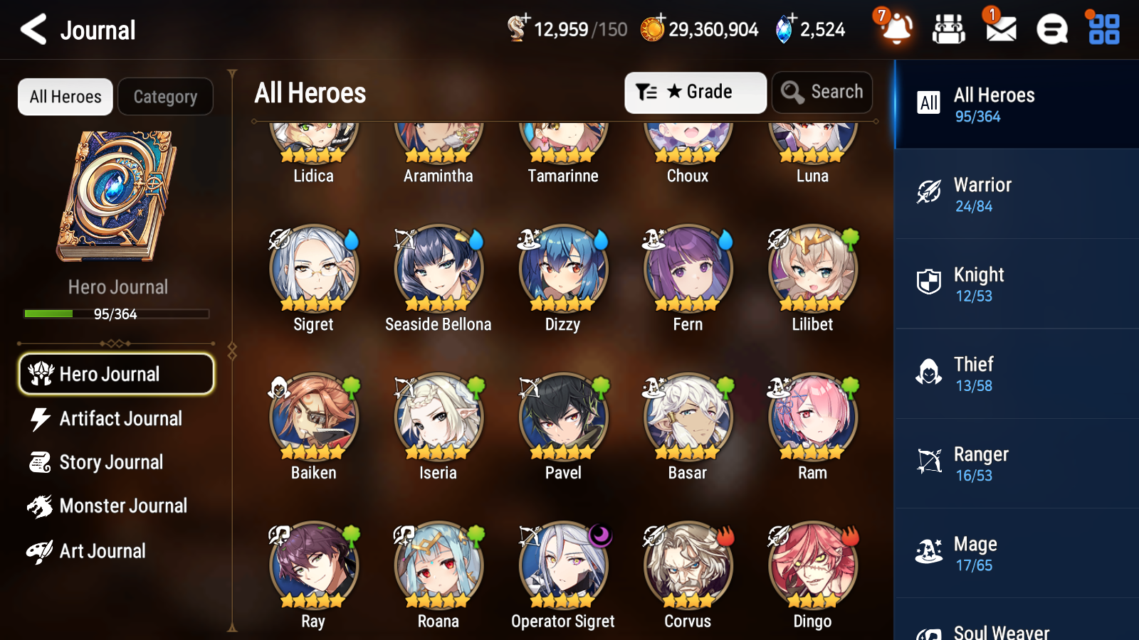 [GLOBAL] [INSTANT] Epic 7 Seven 1ML 5LIM Operator Sigret Fern Luna Seaside Bellona Dizzy Baiken + ML pulls Mystics + 20 Speed Aged Starter Account-Mobile Games Starter