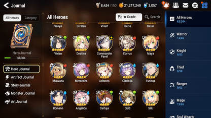 [GLOBAL] [INSTANT] Epic 7 Seven 1ML Commander Pavel + ML Mystics pulls + 20 Speed Aged Starter Account-Mobile Games Starter