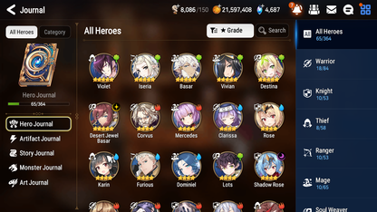 [GLOBAL] [INSTANT] Epic 7 Seven 1ML Desert Jewel Basar + ML Mystics pulls + 20 Speed Aged Starter Account-Mobile Games Starter