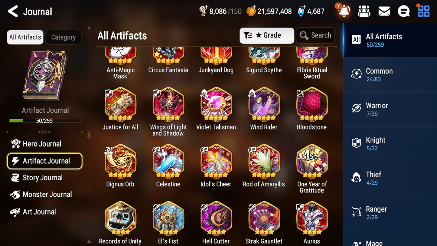 [GLOBAL] [INSTANT] Epic 7 Seven 1ML Desert Jewel Basar + ML Mystics pulls + 20 Speed Aged Starter Account-Mobile Games Starter