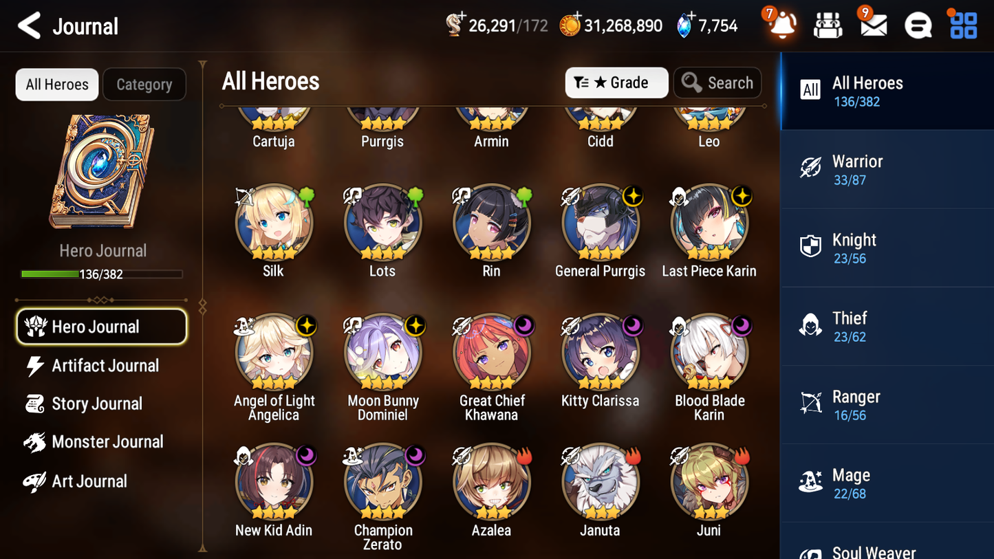 [GLOBAL] [INSTANT] Epic 7 Seven 2ML 1LIM Boss Arunka Twisted Eidolon Kayron Summer Fumyr Angel of Light Angelica + 55ML pulls + 20 Speed +Name Starter Account-Mobile Games Starter
