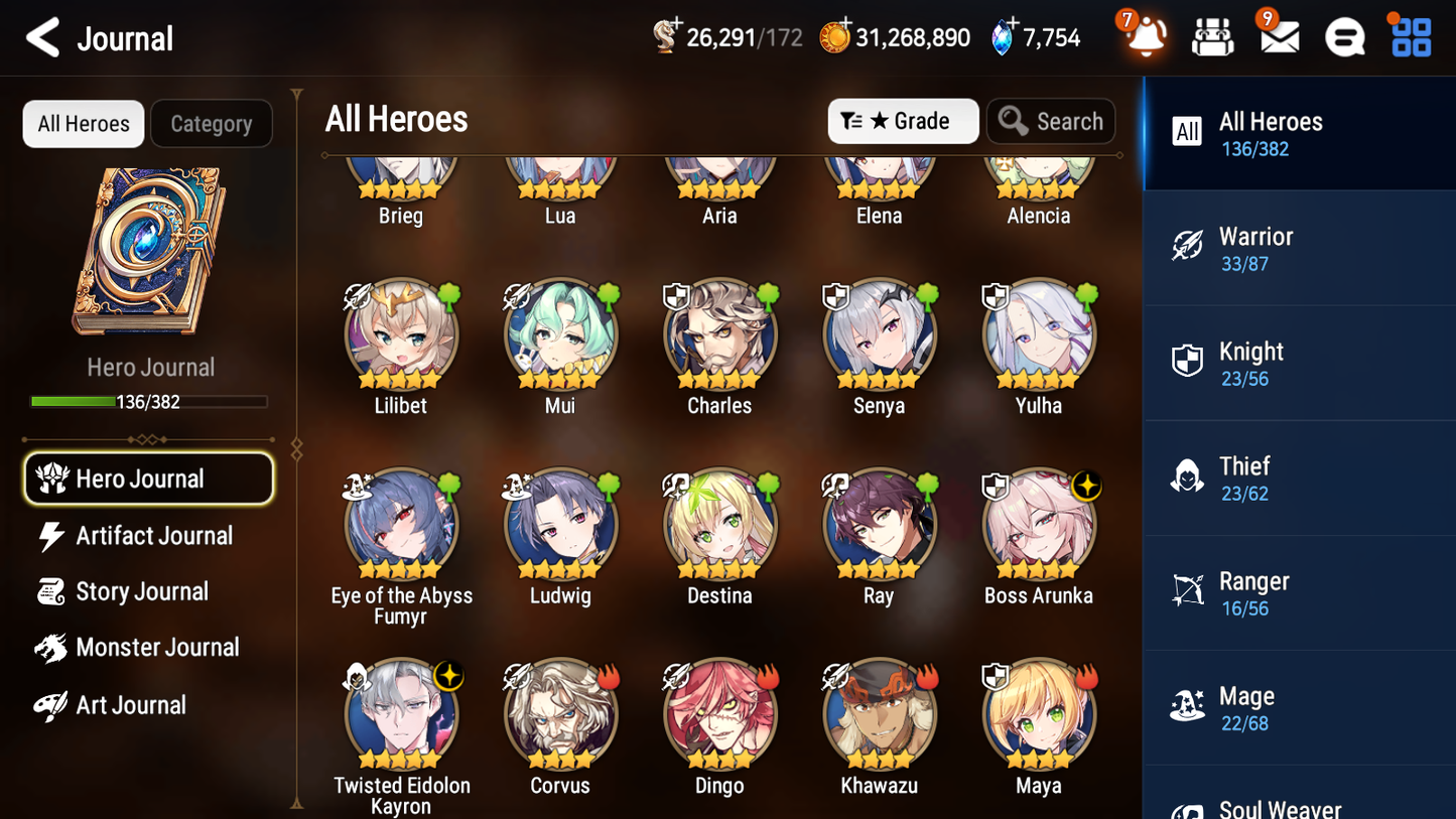 [GLOBAL] [INSTANT] Epic 7 Seven 2ML 1LIM Boss Arunka Twisted Eidolon Kayron Summer Fumyr Angel of Light Angelica + 55ML pulls + 20 Speed +Name Starter Account-Mobile Games Starter