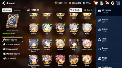 [GLOBAL] [INSTANT] Epic 7 Seven 2ML 1LIM Boss Arunka Twisted Eidolon Kayron Summer Fumyr Angel of Light Angelica + 55ML pulls + 20 Speed +Name Starter Account-Mobile Games Starter