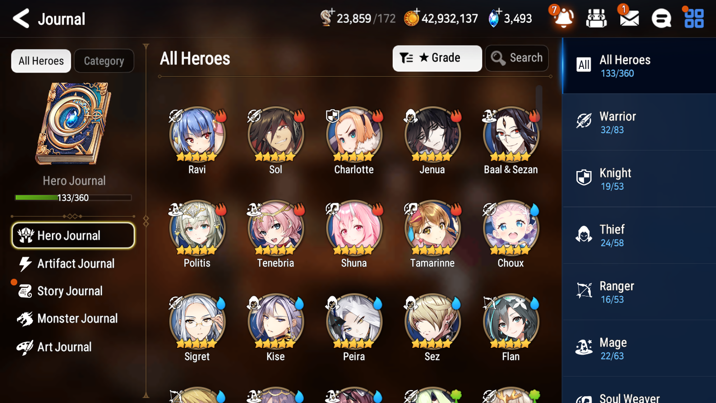 [GLOBAL] [INSTANT] Epic 7 Seven 2ML Lionheart Cermia Blooming Lidica + Artifact + Maid Chloe +45ML pulls +20 Speed +Name Starter Account-Mobile Games Starter