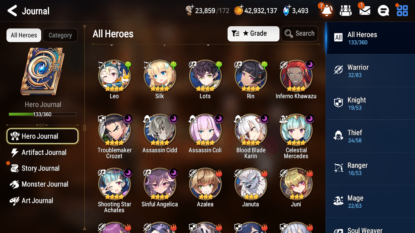 [GLOBAL] [INSTANT] Epic 7 Seven 2ML Lionheart Cermia Blooming Lidica + Artifact + Maid Chloe +45ML pulls +20 Speed +Name Starter Account-Mobile Games Starter